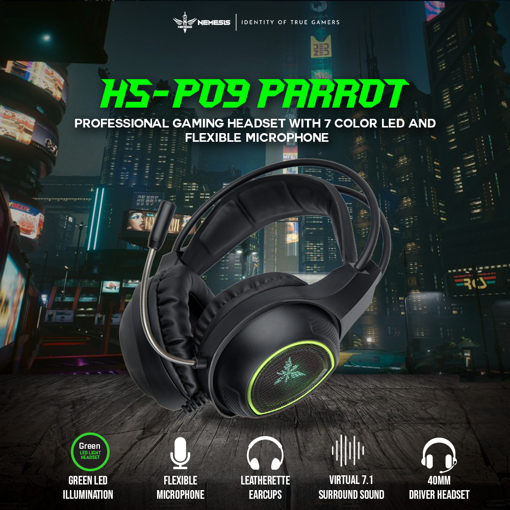 Headset NYK RGB PARROT HS-P09